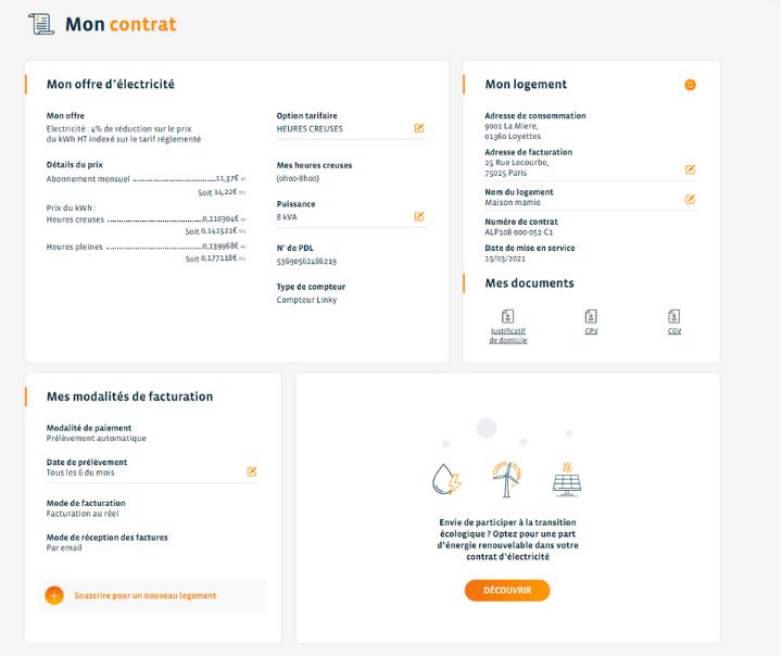 Energie Locale - Voir-modifier mes commandes